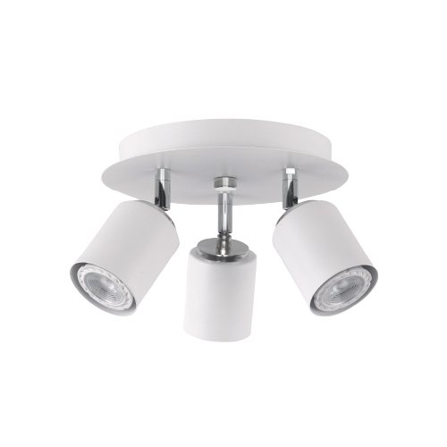 Aplique de 3 luces GU10 redondo 20cm blanco con cromo